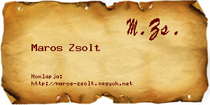 Maros Zsolt névjegykártya
